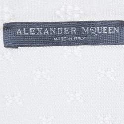 Pre Owned Alexander McQueen Cream Jacquard Knit Ruffled 3 pc Skirt Set S