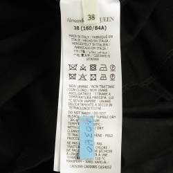 Pre Owned Alexander McQueen Black Cotton Cold Shoulder Gathered Sleeve Top S