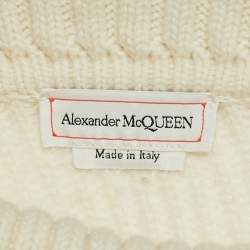 Pre Owned Alexander McQueen Off-White Wool Sweater XS