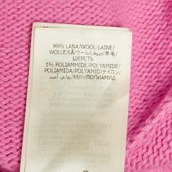 Pre Owned Alexander McQueen Pink Wool Mock Neck Detail Crop Sweater XS