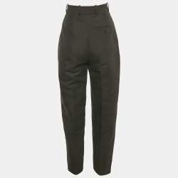 Pre Owned Alexander McQueen Black Cotton and Silk Tailored Trousers S
