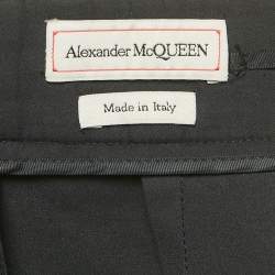 Pre Owned Alexander McQueen Black Cotton and Silk Tailored Trousers S