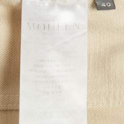 Pre Owned Alexander McQueen Beige Cotton Trim Denim Jacket S