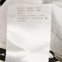 Pre Owned Alexander McQueen Black /White Patterned Cotton Top & Skirt Set S  