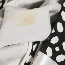 Pre Owned Alexander McQueen Black /White Patterned Cotton Top & Skirt Set S  