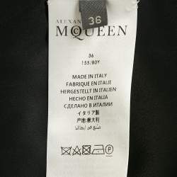 Pre Owned Alexander McQueen Black Crepe Midi Dress XS