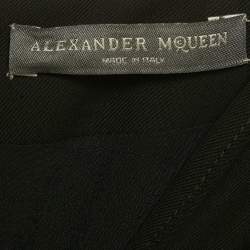 Pre Owned Alexander McQueen Black Crepe Midi Dress XS