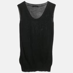 Pre Owned Alexander McQueen Black Wool Sleeveless Sweater M