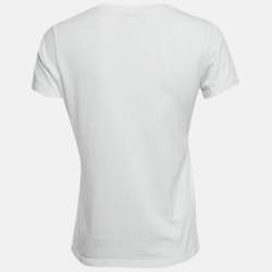 Pre Owned Alexander McQueen White Printed Jersey T-Shirt S