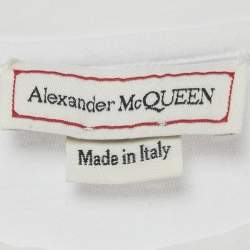 Pre Owned Alexander McQueen White Printed Jersey T-Shirt S