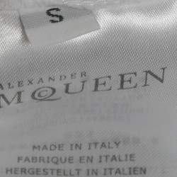 Pre Owned Alexander McQueen White Printed Jersey T-Shirt S