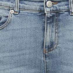 مملوكة مسبقًا Alexander McQueen Blue Embroidered Denim Skinny Jeans M Waist 29"