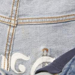 مملوكة مسبقًا Alexander McQueen Blue Embroidered Denim Skinny Jeans M Waist 29"