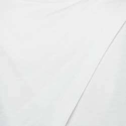Pre Owned Alexander McQueen White Cotton Knit & Black Corset Inset Top S