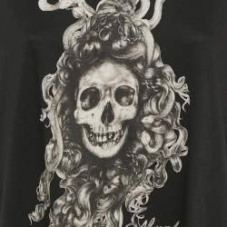 Pre Owned Alexander McQueen Black Skull Print Jersey T-shirt XL