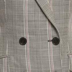 Pre Owned Alexander Mc Queen Black /Grey Prince Of Wales Print Wool Vest Short Dress M