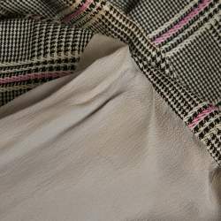 Pre Owned Alexander Mc Queen Black /Grey Prince Of Wales Print Wool Vest Short Dress M