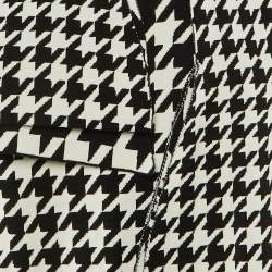 Pre Owned Alexander McQueen Monochrome Houndstooth Wool Tie Detail Jumper XL