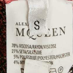Pre Owned Alexander McQueen Pink Jacquard Knit Mini Dress S 