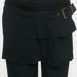 Pre Owned Alexander McQueen Black Crepe Pleated Detail Trousers M