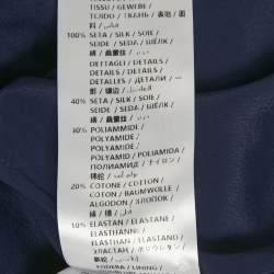 Pre Owned Alexander McQueen Navy Blue Lace & Silk Draped Corset Dress M