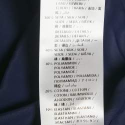 Pre Owned Alexander McQueen Navy Blue Lace & Silk Draped Corset Dress M