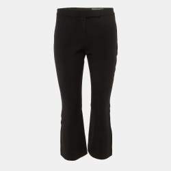 Pre Owned Alexander McQueen Black Cady Cropped Trousers S