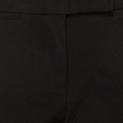 Pre Owned Alexander McQueen Black Cady Cropped Trousers S