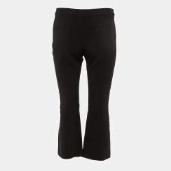 Pre Owned Alexander McQueen Black Cady Cropped Trousers S