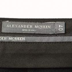 Pre Owned Alexander McQueen Black Cady Cropped Trousers S