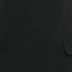 Pre Owned Alexander McQueen Black /Beige Crepe Zip -Up Midi Dress S