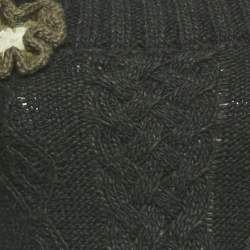 Pre Owned كنزة ألكسندر ماكوين تريكو بتطريز زهري أخضر مقاس صغير (سمول)