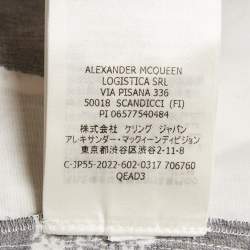 Pre Owned Alexander McQueen Black/White Abstract Print Cotton Pleated Short Skirt M