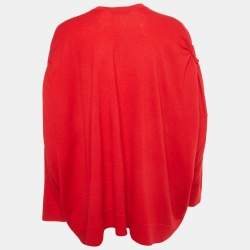 مملوكة مسبقًا Alexander McQueen Red Wool Knit Ruche Sleeve Sweater S