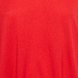 مملوكة مسبقًا Alexander McQueen Red Wool Knit Ruche Sleeve Sweater S