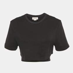 مملوكة مسبقًا Alexander McQueen Black Cotton Layered Corset T-Shirt S