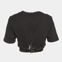 مملوكة مسبقًا Alexander McQueen Black Cotton Layered Corset T-Shirt S