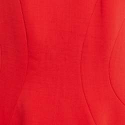 مملوكة مسبقًا Alexander McQueen Red Wool Blend Paneled Mini Dress M