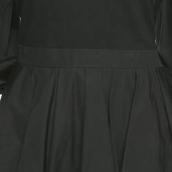 Pre Owned توب ألكسندر ماكوين قطن أسود بأكمام منتفخة مقاس صغير