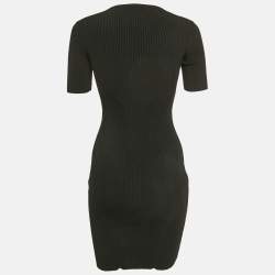 مملوكة مسبقًا فستان ألكسندر ماكوين تريكو أسود بقصة مكشوفة ضيق الجسم مقاس صغير (سمول)