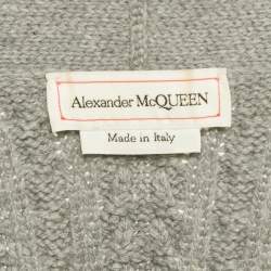 مملوكة مسبقًا فستان ألكسندر ماكوين صوف كشمير رمادي قصير محبوك مقاس متوسط - ميديوم