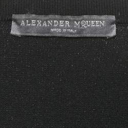 Pre Owned Alexander McQueen Black Stretch Knit Flared Cardigan XS