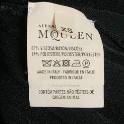 Pre Owned Alexander McQueen Black Stretch Knit Flared Cardigan XS