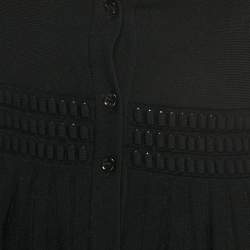 Pre Owned Alexander McQueen Black Stretch Knit Flared Cardigan XS