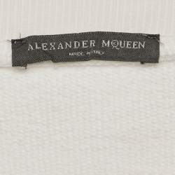 مملوكة مسبقًا Alexander McQueen White Floral Embroidered Cotton Sweatshirt S