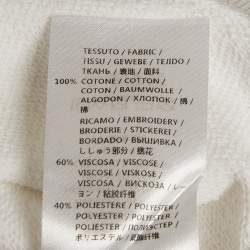 مملوكة مسبقًا Alexander McQueen White Floral Embroidered Cotton Sweatshirt S