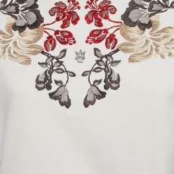 مملوكة مسبقًا Alexander McQueen White Floral Embroidered Cotton Sweatshirt S