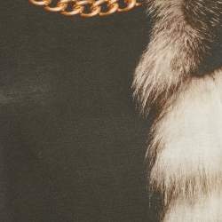 مملوكة مسبقًا Alexander McQueen Black Fox & Chain Printed Jersey T-Shirt M