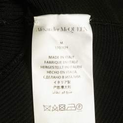 مملوكة مسبقًا فستان ألكسندر ماكوين تريكو مضلع أسود بدون أكتاف بكشاكش ميني مقاس متوسط - ميديوم