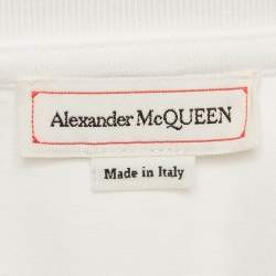 Pre Owned تي شيرت كورسيه ألكسندر ماكوين قطن أبيض/أسود مقاس صغير - سمول